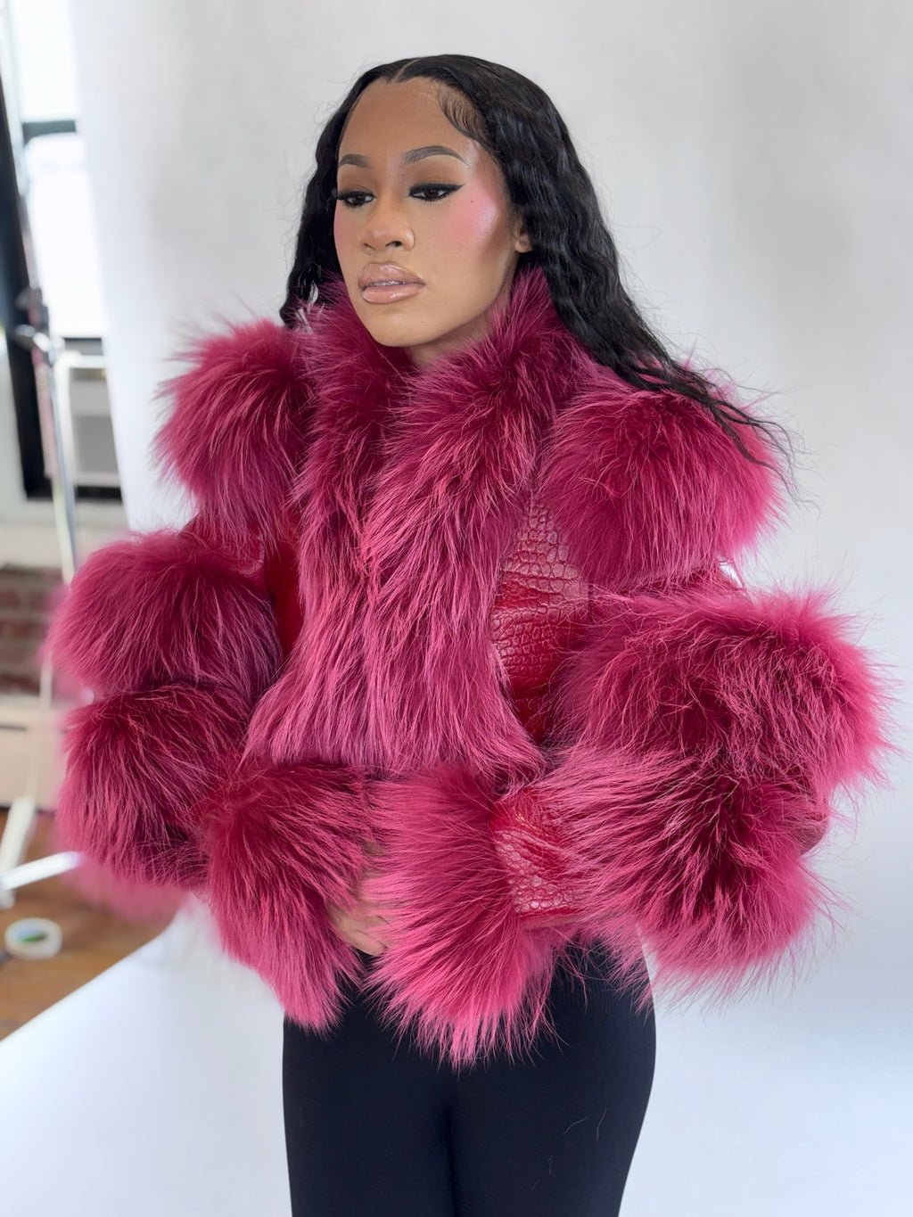 Fuchsia Leather Jacket