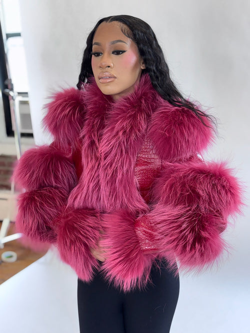 Fuchsia Leather Jacket